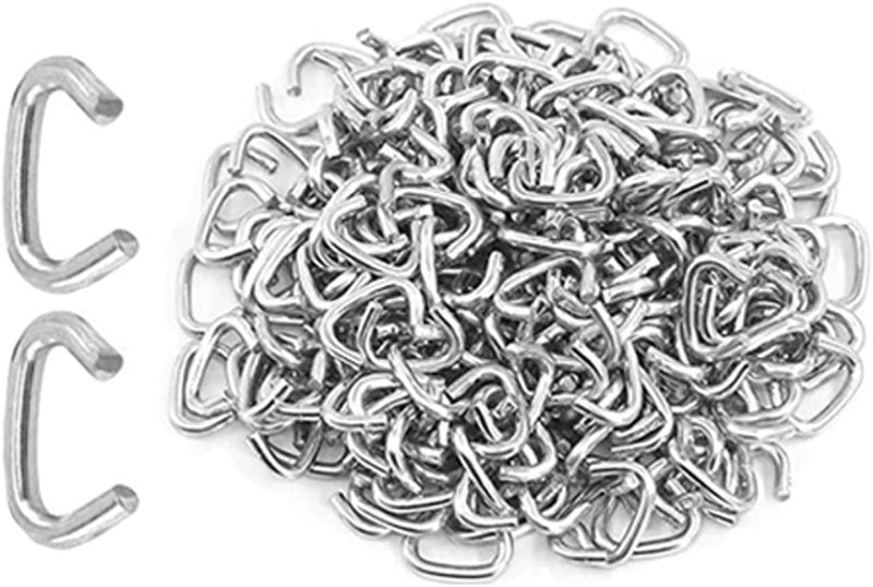 LonlyEagle 1000Pcs 3/8" Galvanized Hog Rings Assortment Kit, Professional Hog Rings Installation Kit for Bungee Shock, Cords, Animal Pet Cage - Image 1